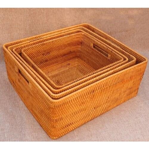 2019 Fashion Eco-friendly Storage Bins Wine Picnic Basket Dirty Clothes Rattan Large Storage Laundry Basket debris storage box