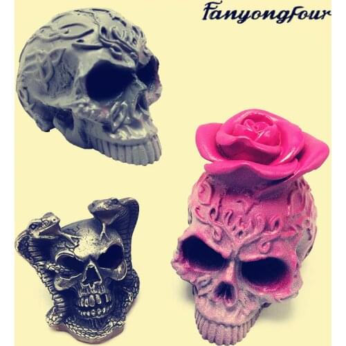 3D Silicone Baking Mold Skull Fondant Mould Gypsum Resin Chocolate Candle Mould