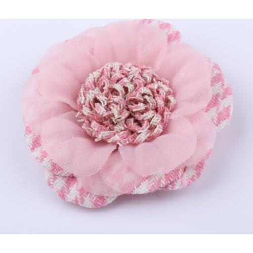 7cm Newborn Chiffon Petals Poppy Flower Hair Clips Rolled Rose Fabric Hair Flowers For Kids Girls Hair Accessories