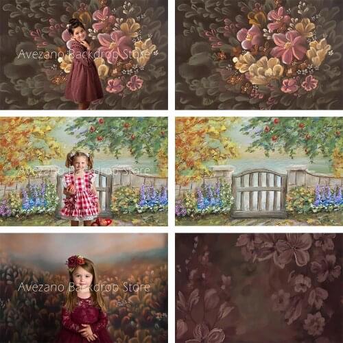 Avezano Photography Background Birthday Baby Shower Hand Painted Oil Painting Flowers Landscape Decor Backdrops For Photo Studio