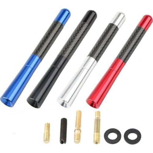 Car Antenna Carbon Fiber Short Radio Antenna Aluminum For Volkswagen Bmw E90 E60 Golf 4 Ford Antenna Replacement Car Acessories