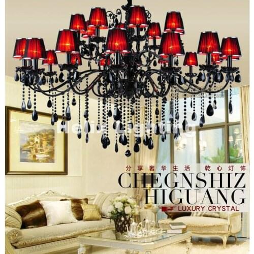 Free Shipping Newly Black Crystal Chandelier Lighting Top Luxury Factory Direct Selling 15L/18L/24L Design Crystal Chandelier