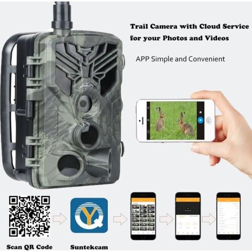 APP Cloud Service Trail Camera 4G Wildlife Hunting Cameras Cellular Mobile Wireless Surveillance HC810LTE 20MP 1080P