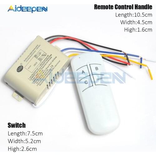 3 Way Led Lamp Light Wireless Switch Wall Remote Control Switch ON/OFF 220V Digital Distance Control Switch Receiver Transmitter