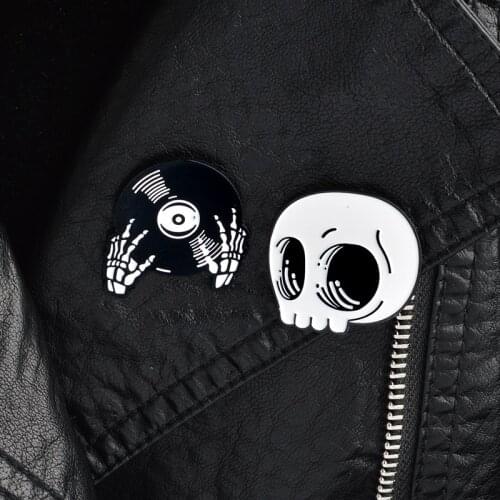 Pins and brooches Skeleton Skull Pin Set Hard Enamel Pin Punk Pins Jackets Collar Bag Backpack Accessories Gift for kids