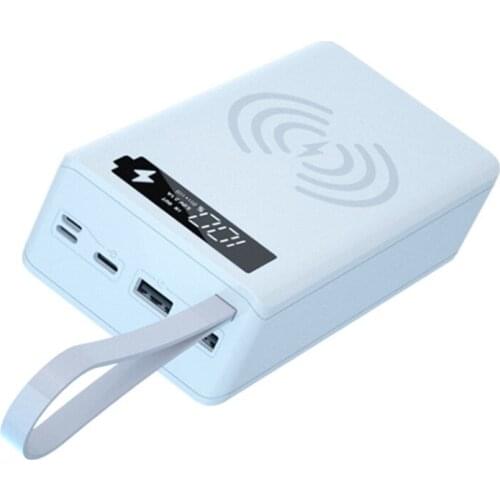 DIY 12x18650 Battery Case Detachable QC3.0 PD Power Bank Shell 5W/10W Wireless Charging Box