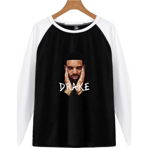 Long sleeves t shirt Letter Drake male star Print Tops O-neck Patchwork mens t shirt sweatshirt stranger things tops Harajuku