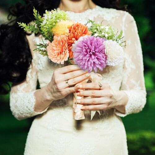 Artificial Bouquet Bride Hand Bouquet Silk Cloth Fake Flower Ball Simple Home Wedding Banquet Decoration Simulation Mix Match