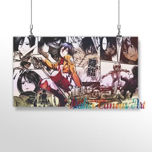 Canvas Mikasa Attack on Titan Anime Pictures Home Decoration Paintings Poster HD Prints Wall Art Modular Living Room Framed