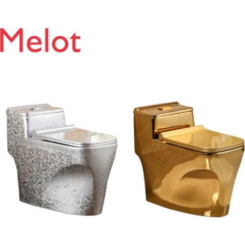 Chaozhou factory floor mounted ceramic sanitary ware golden color toilet gold wc prices western water closet