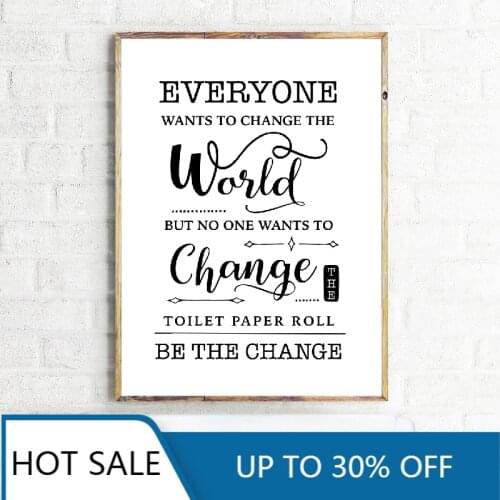 Funny Bathroom Sign Wall Art Canvas Painting Posters Prints Bathroom Quote Black White Bathroom Toilet Wall Decor Home Decoratio