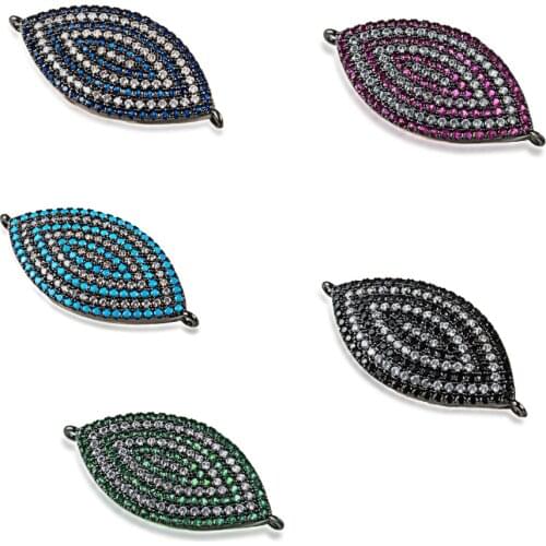 Luxury geometric oval pendant necklace connector jewelry accessories diy miniature precision inlay cubic zircon bracelet gift