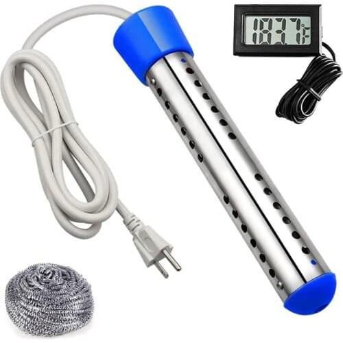 Immersion Heater,Portable Electric Submersible Heating Instant Hot Water Heater with Metal Guard Cover US Plug