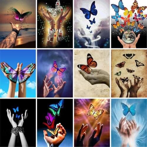 GATYZTORY 60x75cm Frame DIY Painting By Number Fantasy Butterfly Animals Paint By Number Home Wall Decoration Crafts Diy Gift