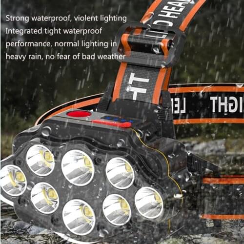 Strong Light Rechargeable Night Fishing Headlights, Waterproof USB Rechargeable Headlights, Outdoor Activities Headlights