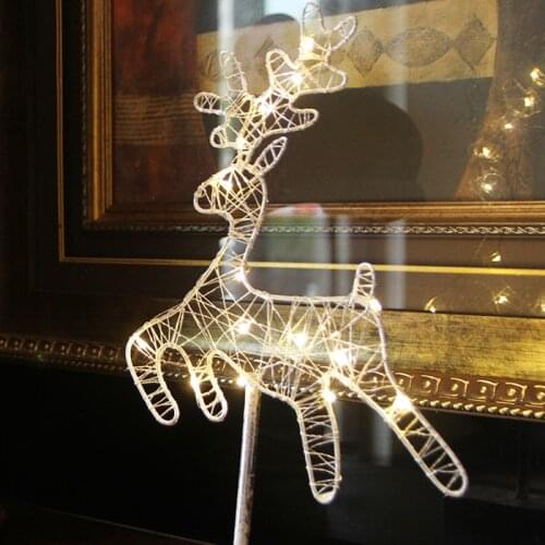 Luminous Deer Iron Art Nordic Ornaments Christmas Restaurant Home Room Front Desk Decoration and Arrangement Christmas Gifts