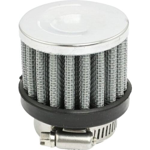 UXCELL 25Mm-38Mm Hose Clamp Conical Mesh Car Air Filter Silver Tone 25Mm Inlet Dia
