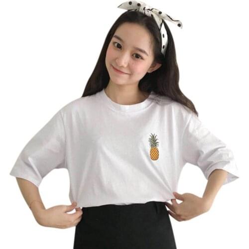 Women Summer Loose Black Tee Shirt Casual Short Sleeve Ladies O neck Basic Tee Shirt Femme