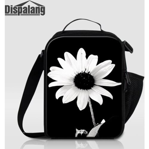 Dispalang Women Thermal Bag For Food Flower Print Cooler Bags For Girl Female Insulated Bag Lunch Box Kids Small Food Container