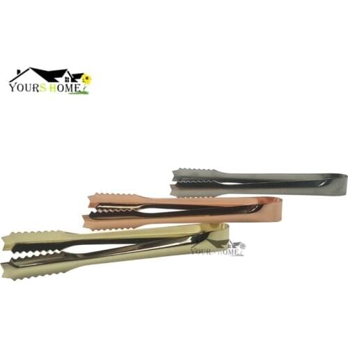 17.8cm Ice tong Bbq Stainless Steel Barbecue BBQ Clip Bread Food Ice Clamp Ice Tongs Bar Kitchen Accessories Barware