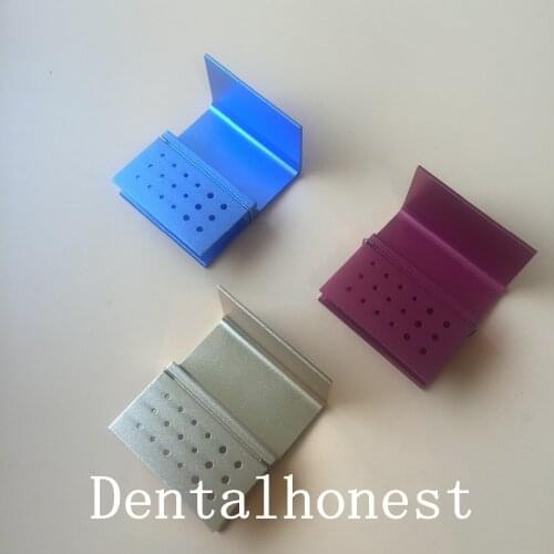 3 PCS Dental FG RA Bur Burs Holder / Bur Block Blocks 18 holes Red Gold Blue