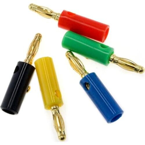 5/10 pcs 5-color 4mm audio speaker screw banana gold plate plug connector 4MM audio speaker plug connector