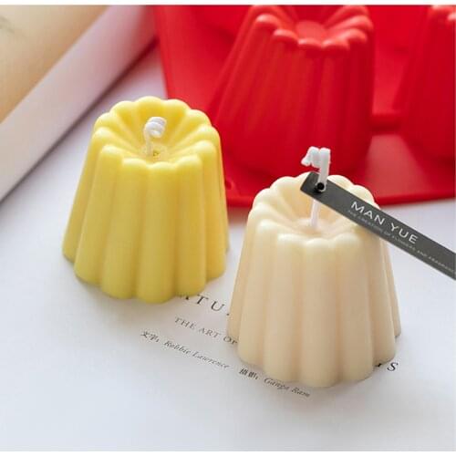 6 Holes Canele Shape Candle Silicone Soap Mold Pudding Chocolate Chiffon Mousse Cake Decorating Baking Tool Fondant Food Grade