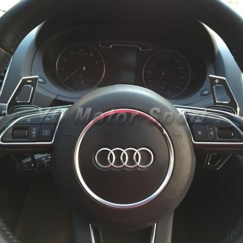 Aluminum Steering Wheel Shift Paddle Extension (silver and black) Fit For A3/A4L/A5/A6L/A8/Q3/Q5/Q7/S5/TT Shift Paddle