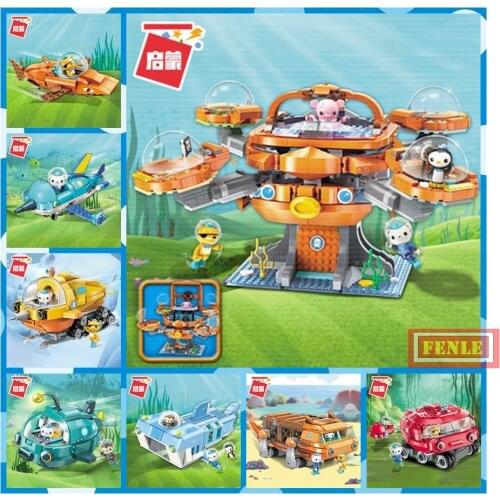 ENLIGHTEN Creatores Ideas City Les Octopus Octopod Octonauts Cartoon Building Blocks Model Sets Kids Toy Compatible