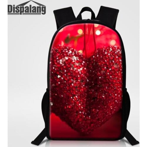 Dispalang Fashion Girl School Bags Cute Heart Printing Student Book Bag Children School Backpack Lightweight Back Pack Mochila