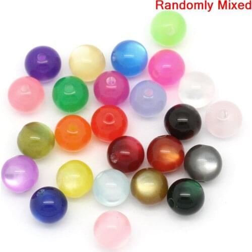 DoreenBeads 200PCs Mixed Colorful Resin Spacer Ball Beads 8mm(3/8") (B20886), yiwu