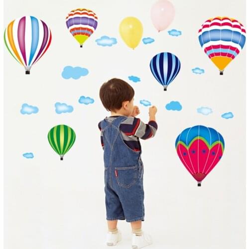 Eco-friendly hot air balloon wall stickers for kids room nursery bedroom decor self-adhesive vinyl decals art home murals dc38
