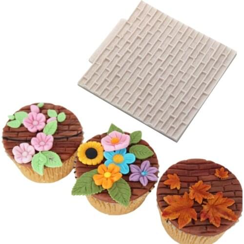 Brick Wall Shape 100% Platinum Silicone Sugarcraft Mould, Fondant Cake Decorating Tools Bakeware