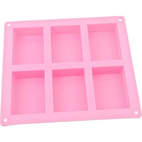 Hot Sell Pink Color Handmade Rectangle Silicone Soap Mold Chocolate Cookies Mould Cake Decorating Tools Fondant Molds