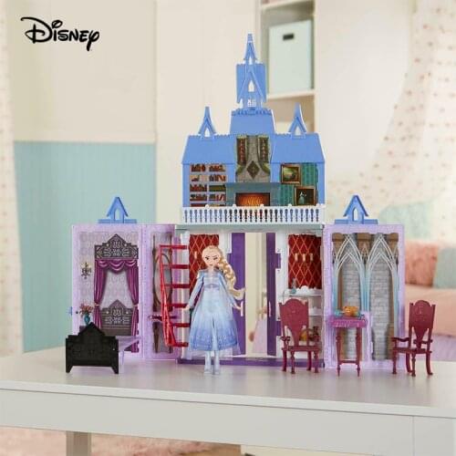 Disney Frozen 2 Fold and Go Arendelle Castle Playset Toys Original Character Doll Toy Princess Collectable Figure Model E5511