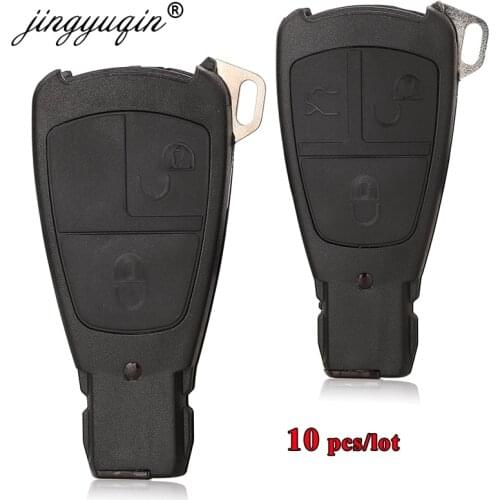 Jingyuqin 10pcs Old Model Key Case for Mercedes Benz C180 1998-2004 W202 Remote Control Key Shell 2/3 Button Smart Key Fob Cover