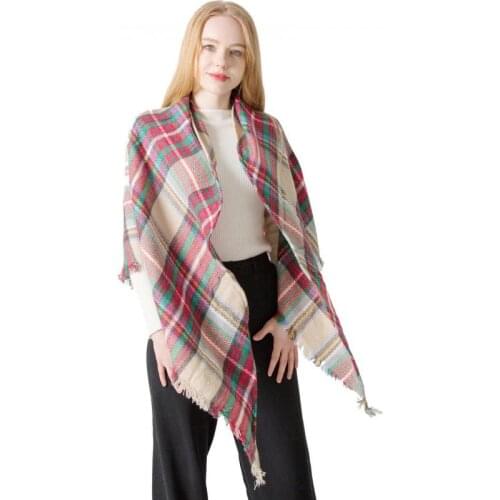 Cashmere Pashmina Scarves Autumn Winter Colorful Triangular Shawl Scarf Soft Thick Tassel Fashion Female Wraps Bufanda Mujer