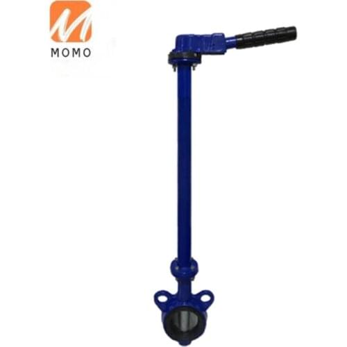 Wafer type casting iron extension stem butterfly valve with gearbox