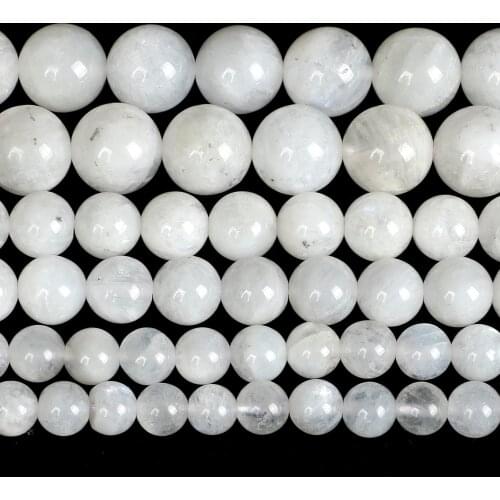 Moonstone Natural Stone Charm Round Loose Beads For Jewelry Making DIY Bracelets Necklace Earrings Accessories 6/8/10MM