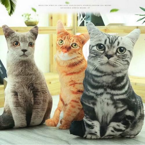 Cute Baby Cat Plush Toy Soft Cartoon Stuffed Animal Doll Kids Room Decoration Pillow Children Birthday Gift