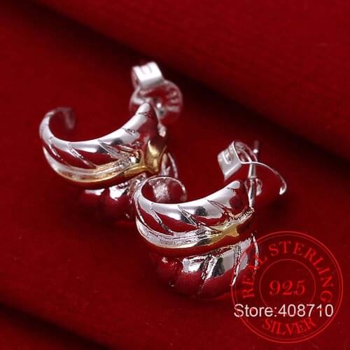 2020 Cute Studs Fashion Feather Style Ethnic Boho Jewelry Statement 925 Sterling Silver Wedding Earrings Accessories Wholesale