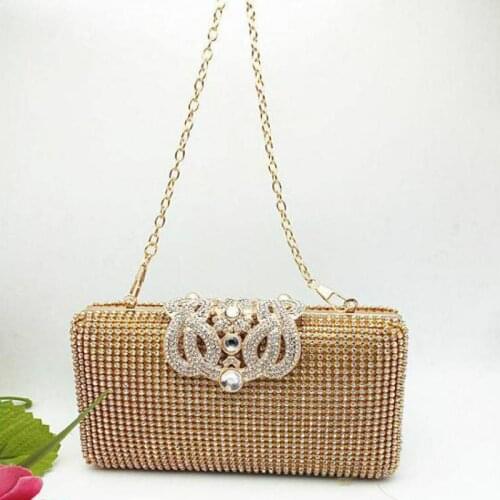Fashion Clutch Evening Bags Crown Rhinestones Handbags Purse Shoulder Bag For Wedding Diamonds Lady Purse Mini Evening Bags A738