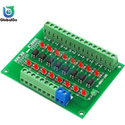DST-1R8P-N 8 Channel Optocoupler 24V to 5V Isolation Module PLC Signal Level Voltage Conversion Board for Arduino