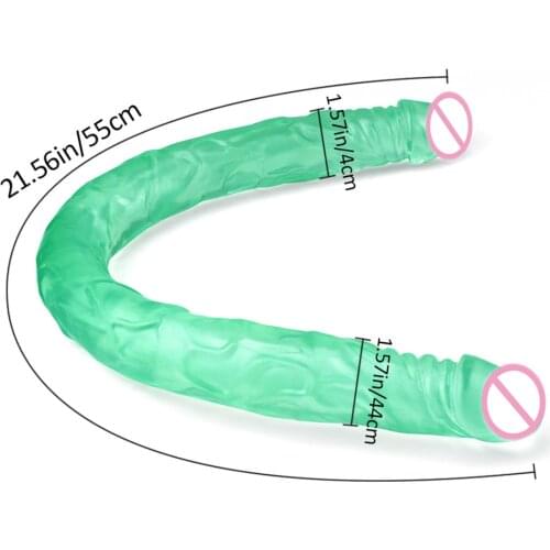 55cm Soft Jelly Dildo Double Long Realistic Dildos Cock Lesbian Vaginal Anal Plug Flexible Fake Penis For Women Dildos Sex Toys