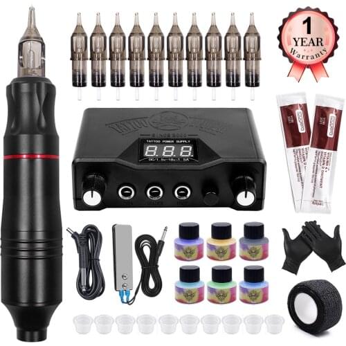 Tattoo Machine Set Kit Rotary Gun Eyebrow Permanent Makeup PMU Complete for Cheap Tattoo Pen Professional