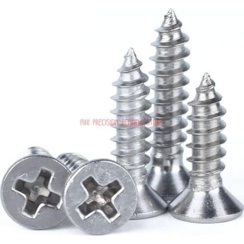 2021 New Parafuso 304 Grade M1.7 M2x3/3.5/4/5/6/7 Stainless Steel Countersunk Head Self-tapping Screws / Micro Flat Electronic
