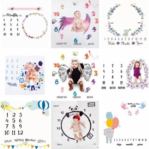 Newborn baby Monthly Growth Milestone Blanket Photography Props Background Cloth Calendar Rug Mat Photo Accessories