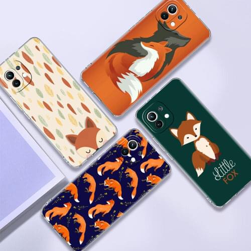 Clear Cover For Xiaomi Redmi Note 10 9 Pro 9S 7 9C 8 2021 8T 9A 7A 6A Shockproof Soft Silicone Phone Case Fox Cartoon Animal Cas