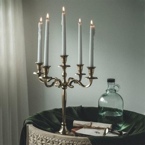 Romantic Dinner Candle Holders Luxury Golden Wedding Candlestick Decoration Silver Chandelier Bougeoir Table Decoration ED50ZT