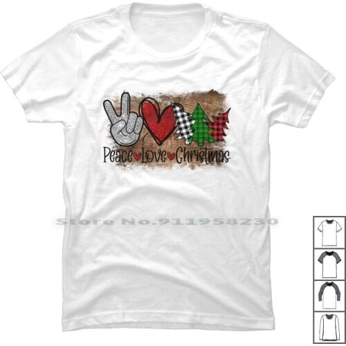 Peace Love Christmas T Shirt 100% Cotton Christmas Present Peace Sign Present Market Peace Sign Love Ace St Love